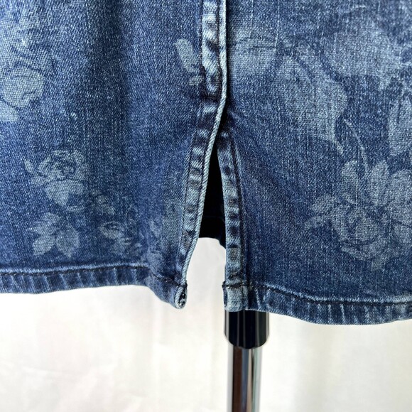 Tommy Bahama Stenciled Denim Blue Jean Skirt Women's Size 10 Boho Cottage - Picture 7 of 9